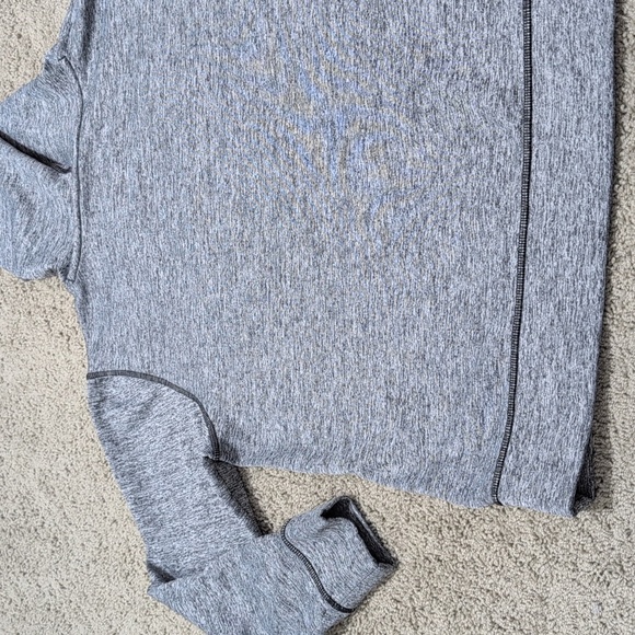 Under Armour Sweatshirt Heathered Gray Dri Fit Hoodie  Neon Green Logo Cold Gear - Picture 11 of 12